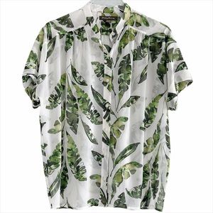 TOMMY BAHAMA Botanical Semi Sheer Blouse Size XS